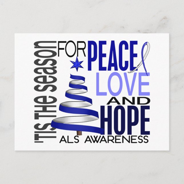Cartes Pour Fêtes Annuelles Peace Love Hope Christmas Holiday ALS (Devant)