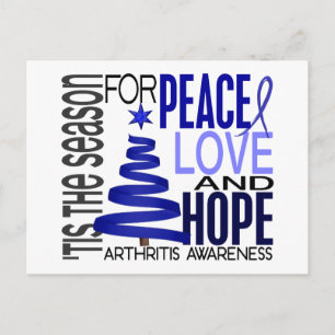 Cartes Pour Fêtes Annuelles Peace Love Hope Christmas Holiday Arthrite