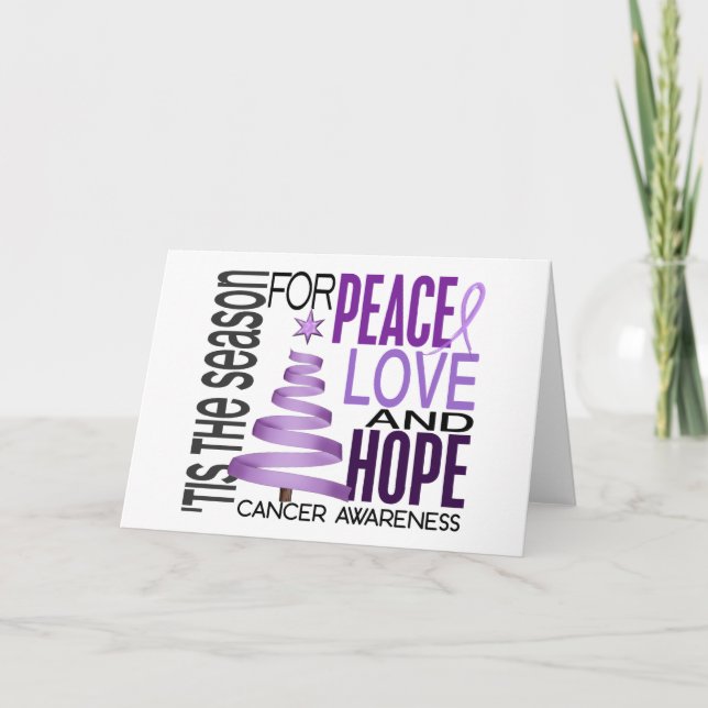 Cartes Pour Fêtes Annuelles Peace Love Hope Christmas Holiday Cancer (Devant)