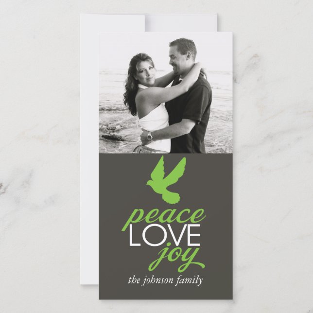 Cartes Pour Fêtes Annuelles Peace Love Joy (Devant)
