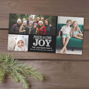 Cartes Pour Fêtes Annuelles Peace Love Joy Chalkboard - 3 photos