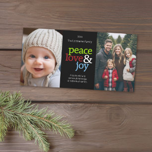 Cartes Pour Fêtes Annuelles Peace Love Joy Christmas 2 Photo Collage