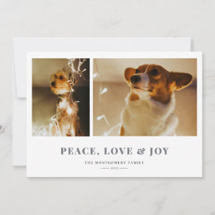 Cartes Pour Fêtes Annuelles Peace Love Joy Grey Fair Isle Photo