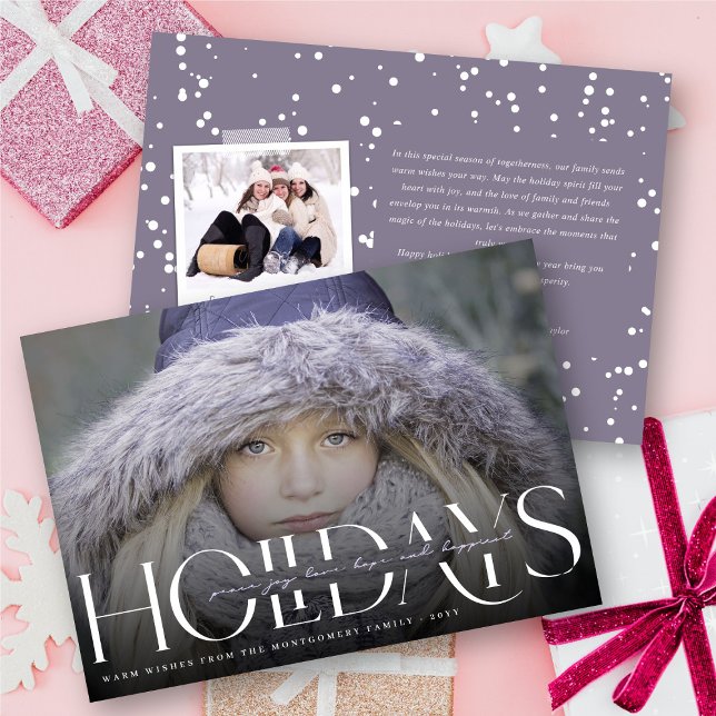 Cartes Pour Fêtes Annuelles Peace Love Joy Hope Happest Holidays Photo moderne (Créateur téléchargé)