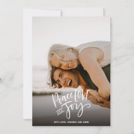 Cartes Pour Fêtes Annuelles Peace Love Joy | Jours fériés Photo verticale Noël