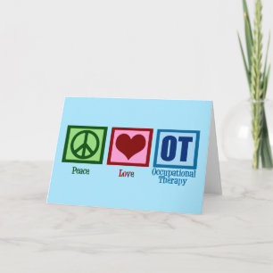 Cartes Pour Fêtes Annuelles Peace Love OT ergothérapie