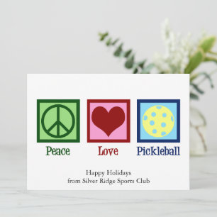 Cartes Pour Fêtes Annuelles Peace Love Pickleball Cute personnalisable