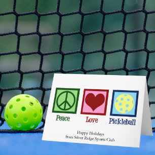 Cartes Pour Fêtes Annuelles Peace Love Pickleball Noël mignon