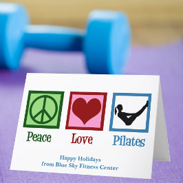Cartes Pour Fêtes Annuelles Peace Love Pilates Cute Custom Studio