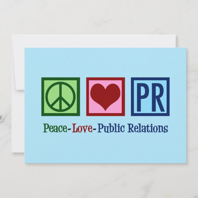 Cartes Pour Fêtes Annuelles Peace Love Public Relations PR Agency (Devant)