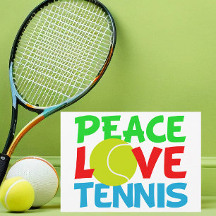 Cartes Pour Fêtes Annuelles Peace Love Tennis Mignonne Noël