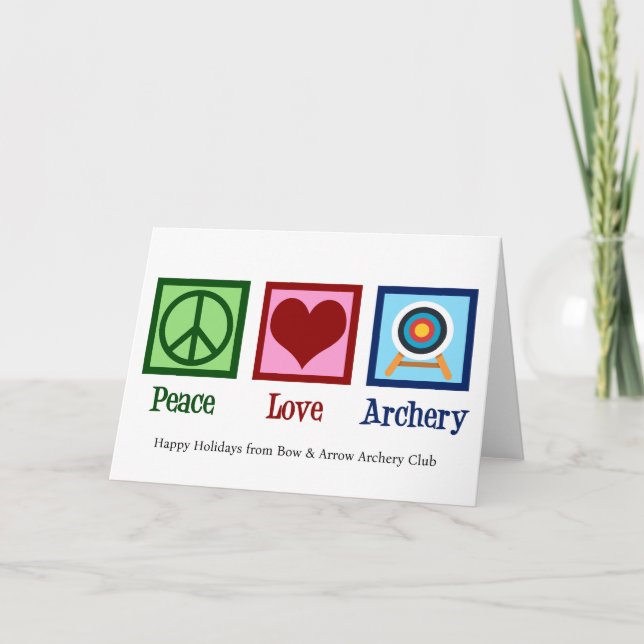 Cartes Pour Fêtes Annuelles Peace Love tir à l'arc Custom Christmas (Devant)