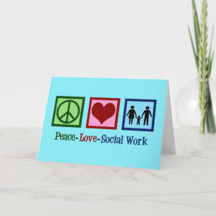 Cartes Pour Fêtes Annuelles Peace Love Travail social
