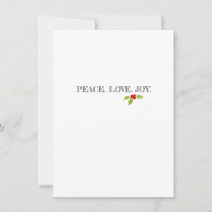 Cartes Pour Fêtes Annuelles Peace Loy Joy Holly Joyeux Noël Appartement