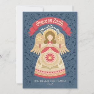 Cartes Pour Fêtes Annuelles Peace on Earth Angel Folk Art Photo