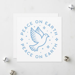 Cartes Pour Fêtes Annuelles Peace on Earth colombe bleu esthétique