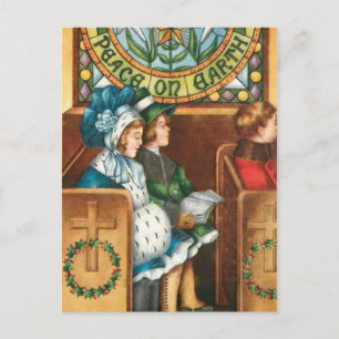Cartes Pour Fêtes Annuelles Peace on Earth Vintage Christmas Postcard