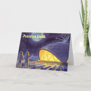 Cartes Pour Fêtes Annuelles Peace on Earth Vintage Christmas Science Fiction