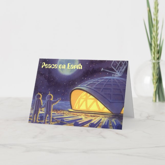 Cartes Pour Fêtes Annuelles Peace on Earth Vintage Christmas Science Fiction (Devant)
