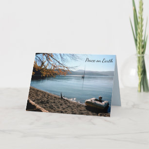 Cartes Pour Fêtes Annuelles Peace on Earth Voilier Washington Beach Noël