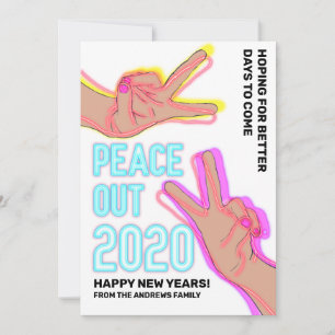 Cartes Pour Fêtes Annuelles Peace Out 2020 Couleur Nouvel An