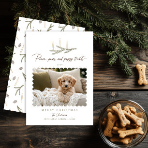 Cartes Pour Fêtes Annuelles Peace Paws Chiot Traite Rustique Botanique Photo C