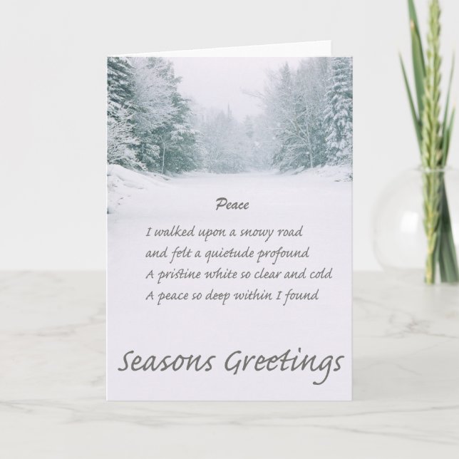 Cartes Pour Fêtes Annuelles Peace Poem Winter Road (Devant)