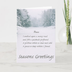 Cartes Pour Fêtes Annuelles Peace Poem Winter Road