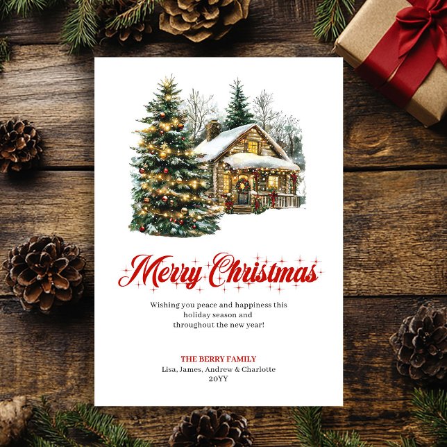 Cartes Pour Fêtes Annuelles Peaceful Winter Scene Christmas Greeting Card (Peaceful Winter Scene Christmas Greeting Card)