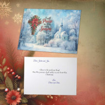 Peaceful Winter Scene Quaint Country Church