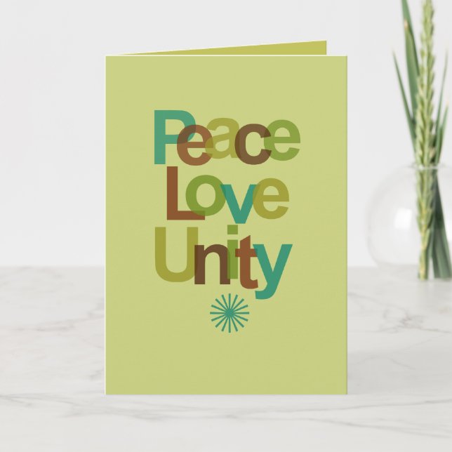 Cartes Pour Fêtes Annuelles PeaceLoveUnity (Devant)