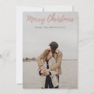 Cartes Pour Fêtes Annuelles Peach Parties scintillant Couple Joyeux Noël