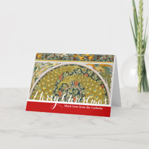 Cartes Pour Fêtes Annuelles Peacock Art Nouveau Style rond design complexe