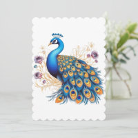 Peacock Avec Fleurs Violettes