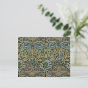 Cartes Pour Fêtes Annuelles Peacock et Dragon Print, William Morris