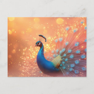 Cartes Pour Fêtes Annuelles Peacock Majestic avec Plumage Vibrant