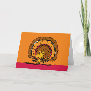 Cartes Pour Fêtes Annuelles Peanuts   Joyeux Thanksgiving Woodstock Dinde
