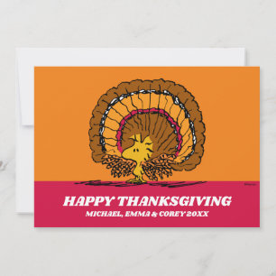 Cartes Pour Fêtes Annuelles Peanuts   Joyeux Thanksgiving Woodstock Dinde