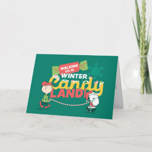 Cartes Pour Fêtes Annuelles Peanuts   Promenade dans un pays de bonbons hivern