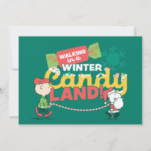 Cartes Pour Fêtes Annuelles Peanuts Promenade dans un pays des friandises hi