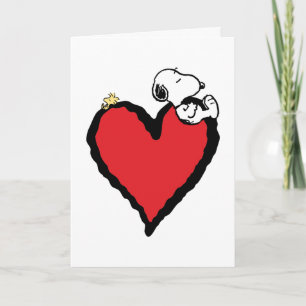Cartes Pour Fêtes Annuelles Peanuts Snoopy & Woodstock Cœur de la Saint-Vale