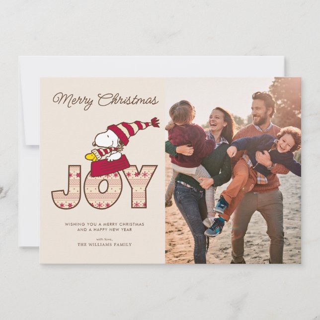Cartes Pour Fêtes Annuelles Peanuts | Snoopy & Woodstock Joie en traîneau (Devant)
