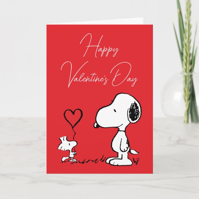 Cartes Pour Fêtes Annuelles Peanuts | Snoopy & Woodstock Saint-Valentin (Devant)