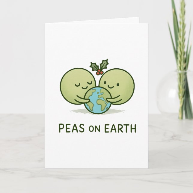 Cartes Pour Fêtes Annuelles Peas on Earth - Funny Christmas Pun Card (Devant)