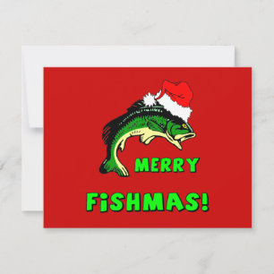 Cartes Pour Fêtes Annuelles Pêche de Noël amusante