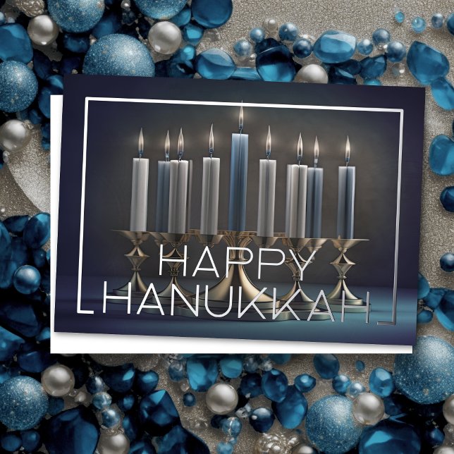 Cartes Pour Fêtes Annuelles Peindre Menorah Joyeux Hanoukka (Créateur téléchargé)