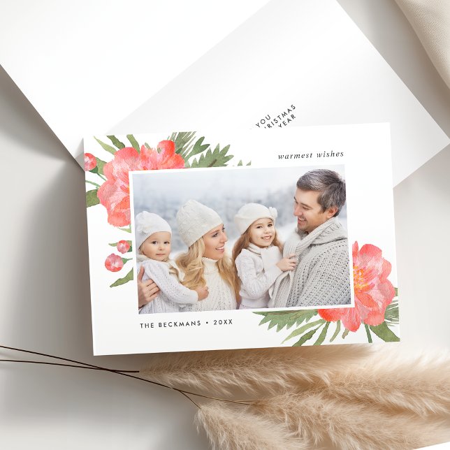 Cartes Pour Fêtes Annuelles Peine d'hiver | Photo de vacances repliée (Créateur téléchargé)