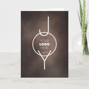 Cartes Pour Fêtes Annuelles Peint JOY cacao Brown Folded Business