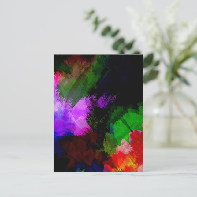 Cartes Pour Fêtes Annuelles peinture Abstraite à l'aquarelle 2 (Debout devant)