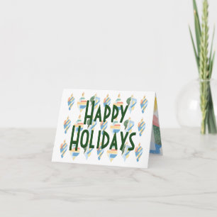 Cartes Pour Fêtes Annuelles Peinture Abstraite Ornements rétro Joyeux Vacances